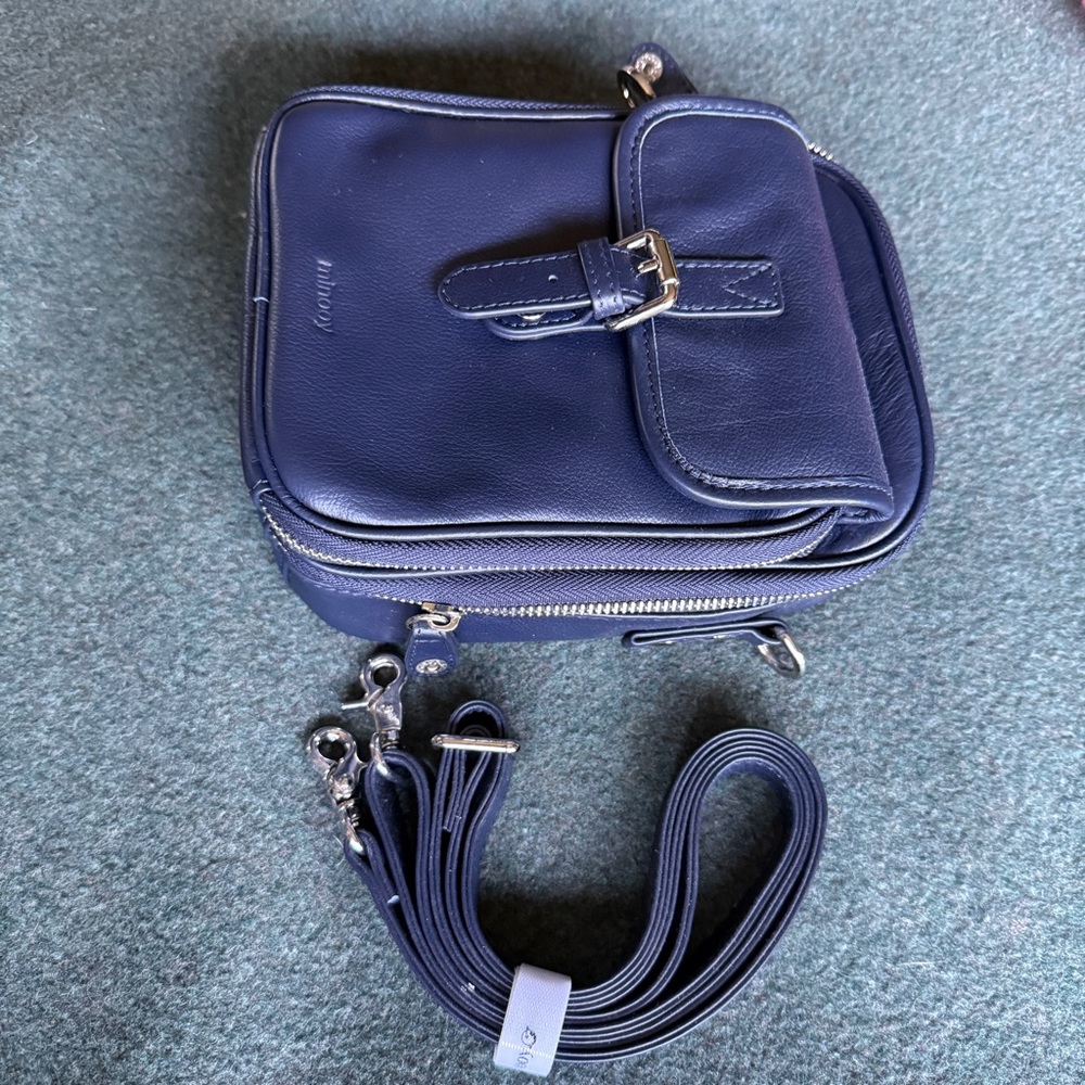 Beautiful “sapphire” Blue Leather Crossbody Bag - Minooy Naya